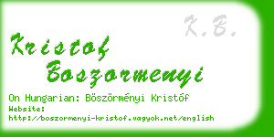 kristof boszormenyi business card